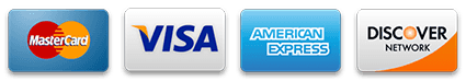 Accepted payment cards: Visa, MasterCard, American Express, Discover